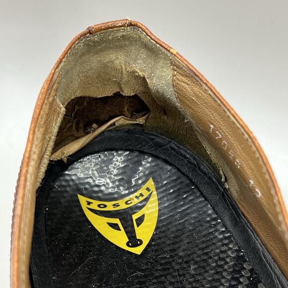 Michael Toschi Mario Side Gore Loafers Men’s Size 12 Brown Leather Slip On Shoes - Picture 9 of 11